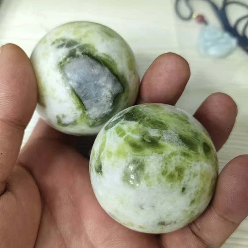 蓝田玉手球健身球把玩锻炼按摩保健（一对）多样性发其一