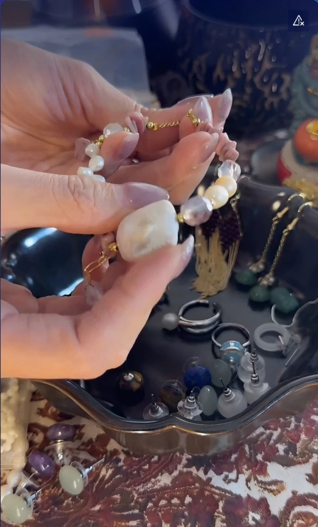 合金木质手链 粉紫仙气手链
