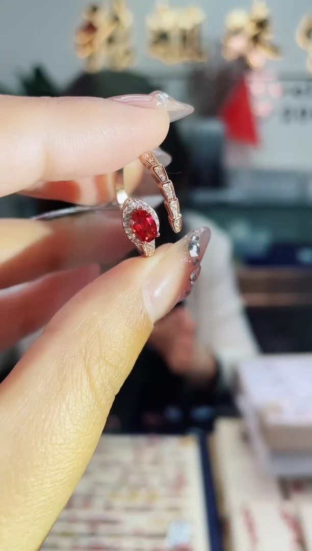 【闪购商品】彩色蓝宝石戒指银S925镶嵌戒指