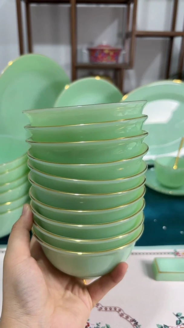 瓷4.5英寸玉瓷碗10个口径11.5厘米