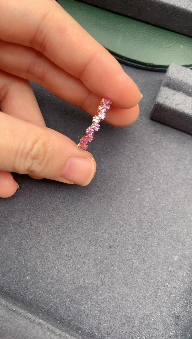 戒指彩色蓝宝石18K金镶嵌2ct彩蓝宝 DF  定制