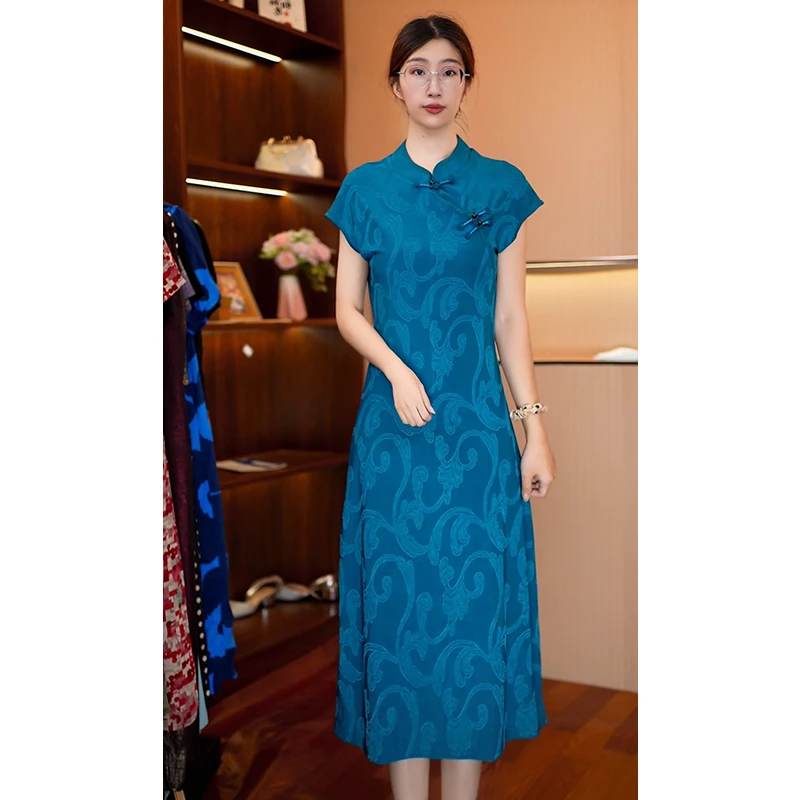 【湖蓝色】新款显白遮肉连衣裙U3