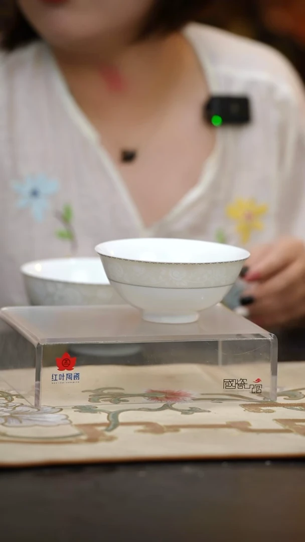 4个微瑕白玫瑰5英寸加大饭碗