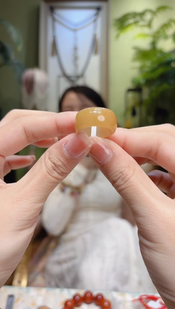 【闪购商品】和田玉指环未镶嵌糖料和田玉指环15-16