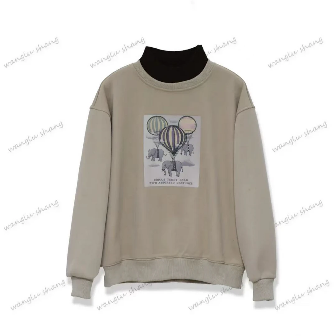 【年末大促】23251美式复古半高领卫衣设计感加厚小众慵懒风上衣