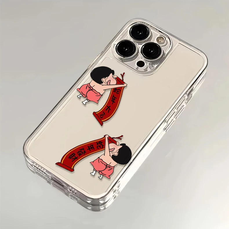可爱小新对联适用苹果15promax手机壳华为荣耀小米14红米OPPOvivo