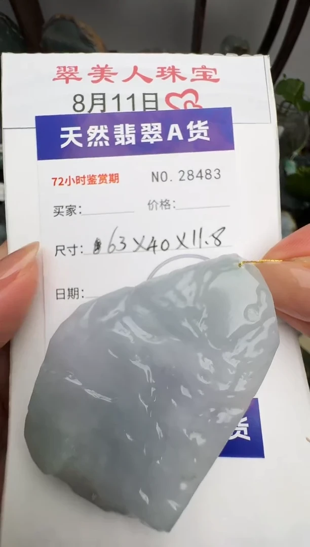 翡翠未镶嵌颈饰原石28483