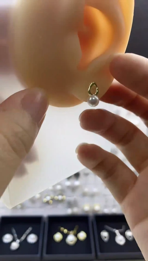 合金耳饰淡水珍珠04