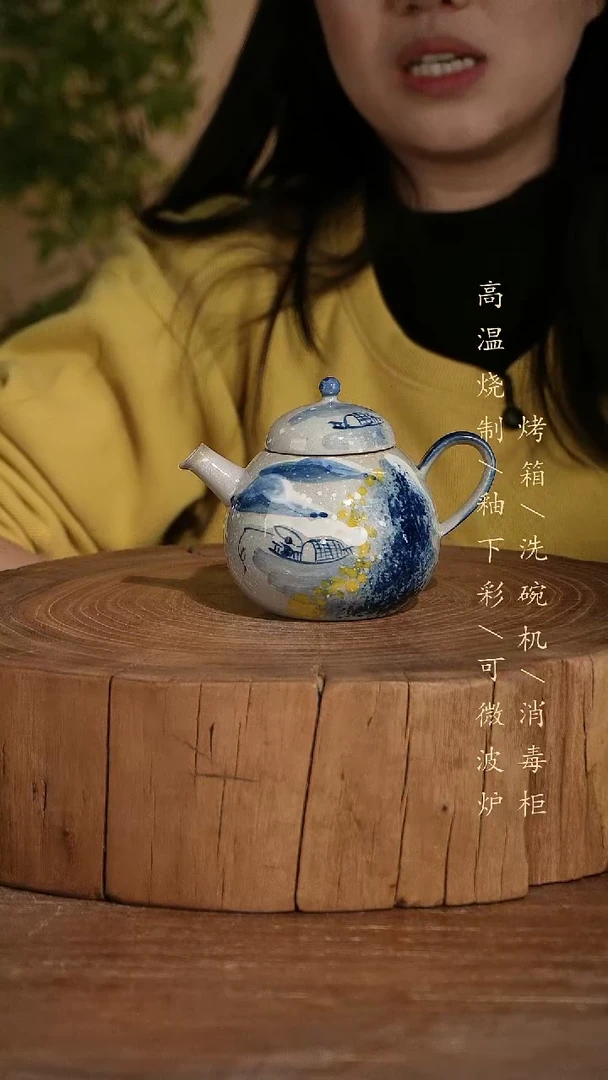 碗瓷景德镇手工手绘高温瓷釉下彩