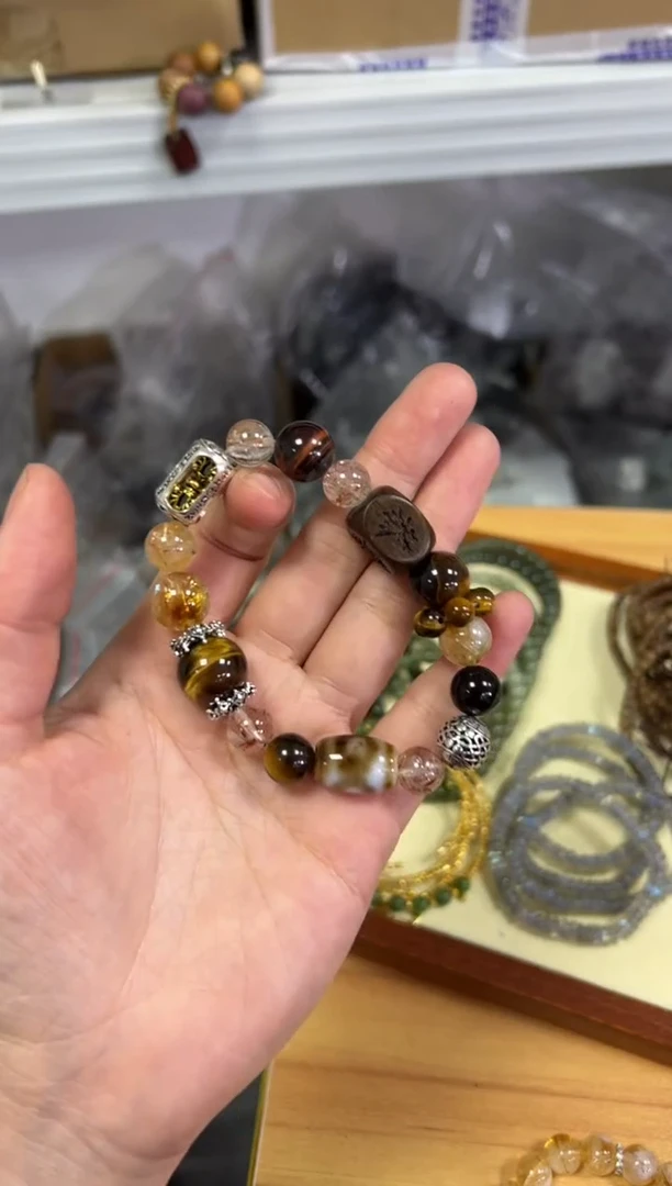 【闪购商品】水晶手链未镶嵌前途无量水晶虎眼款手链[0201]