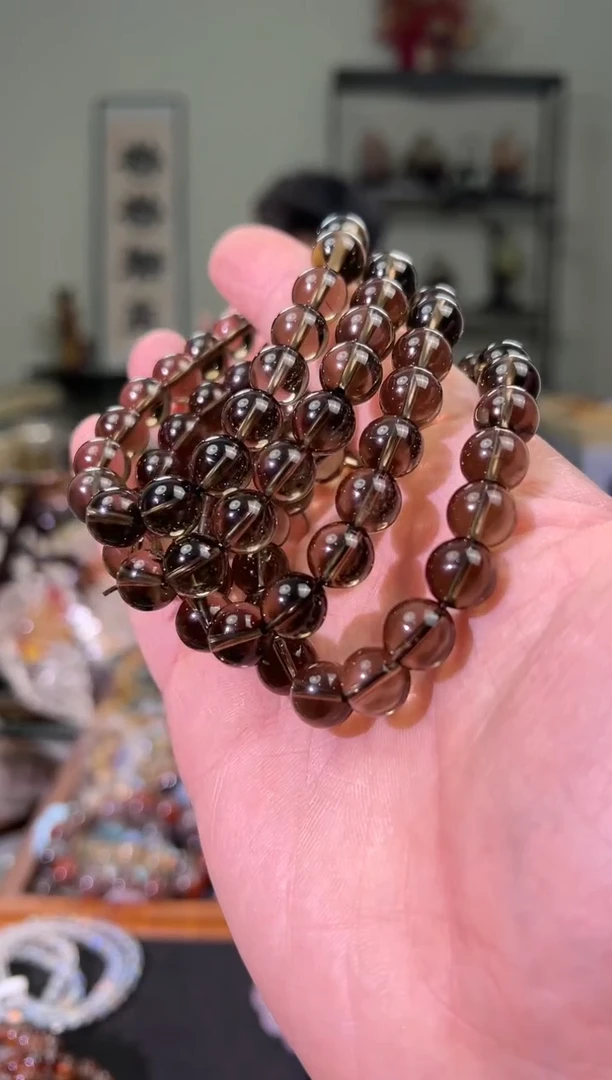 【闪购商品】烟晶手串未镶嵌10mm茶水晶手串（多样性发其一）