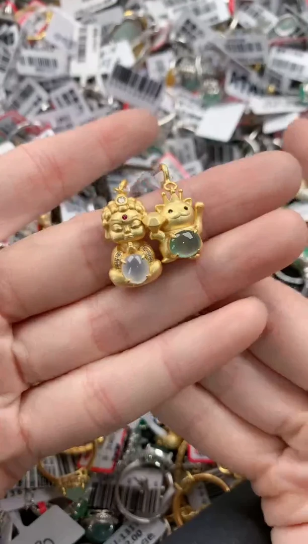 银S925镶嵌戒指翡翠11------1