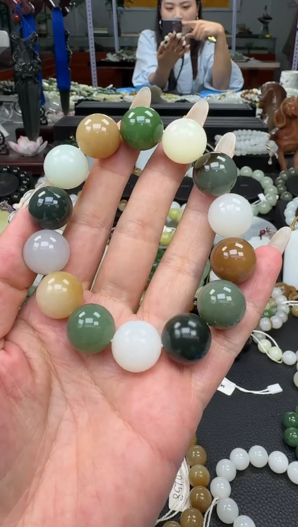 未镶嵌手链和田玉多宝卡16