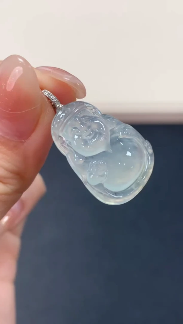 翡翠18K金镶嵌吊坠(不含链)佛公吊坠1880