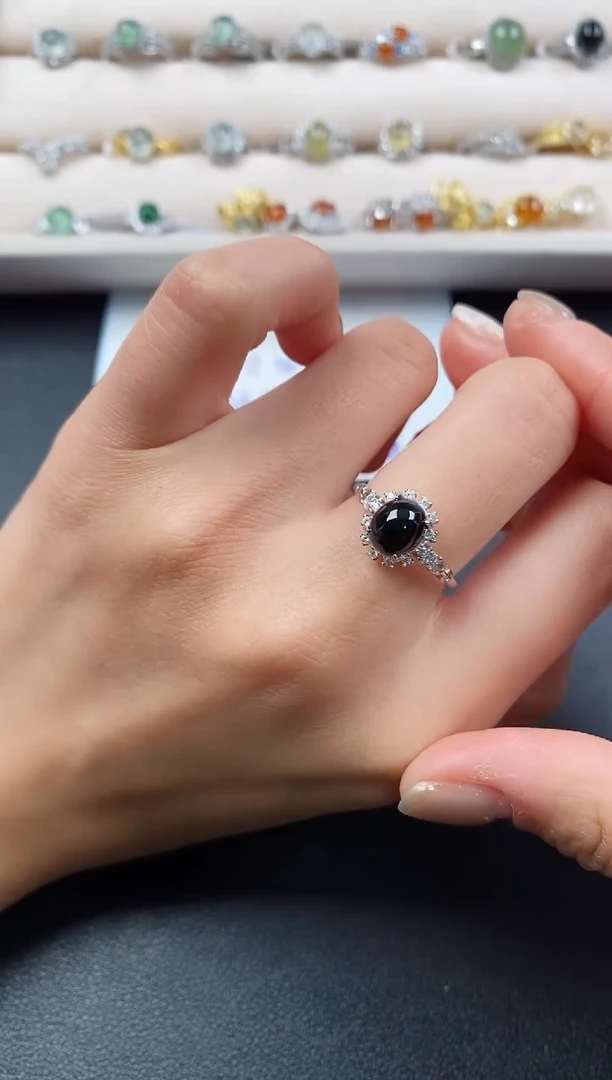 银S925镶嵌戒指翡翠55555555+1