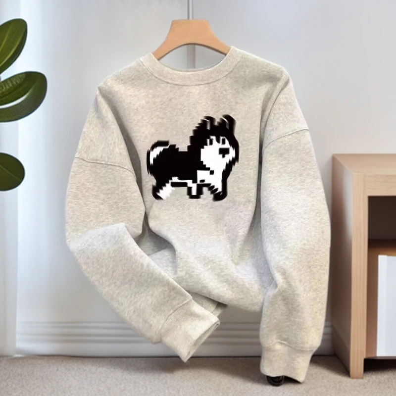 啄木鸟秋冬季时尚帅气长袖卫衣男士潮牌圆领字母印花T恤打底衫