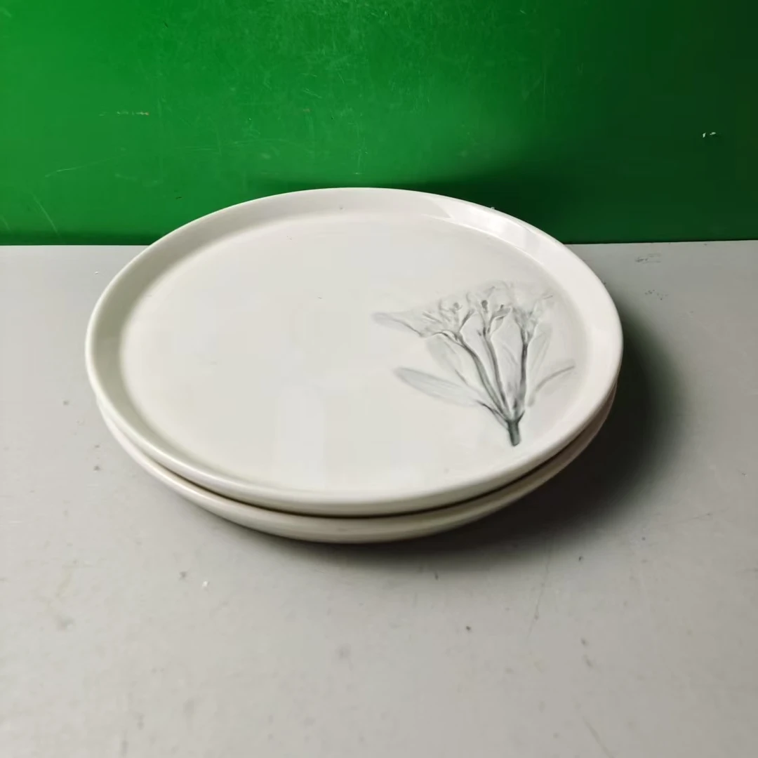 m1614 盘2个（口径19，高2）陶瓷餐具 B4