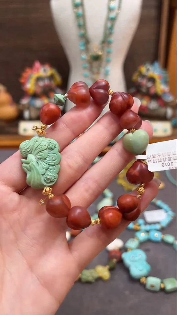 手链18K金镶嵌南红玛瑙南红手链