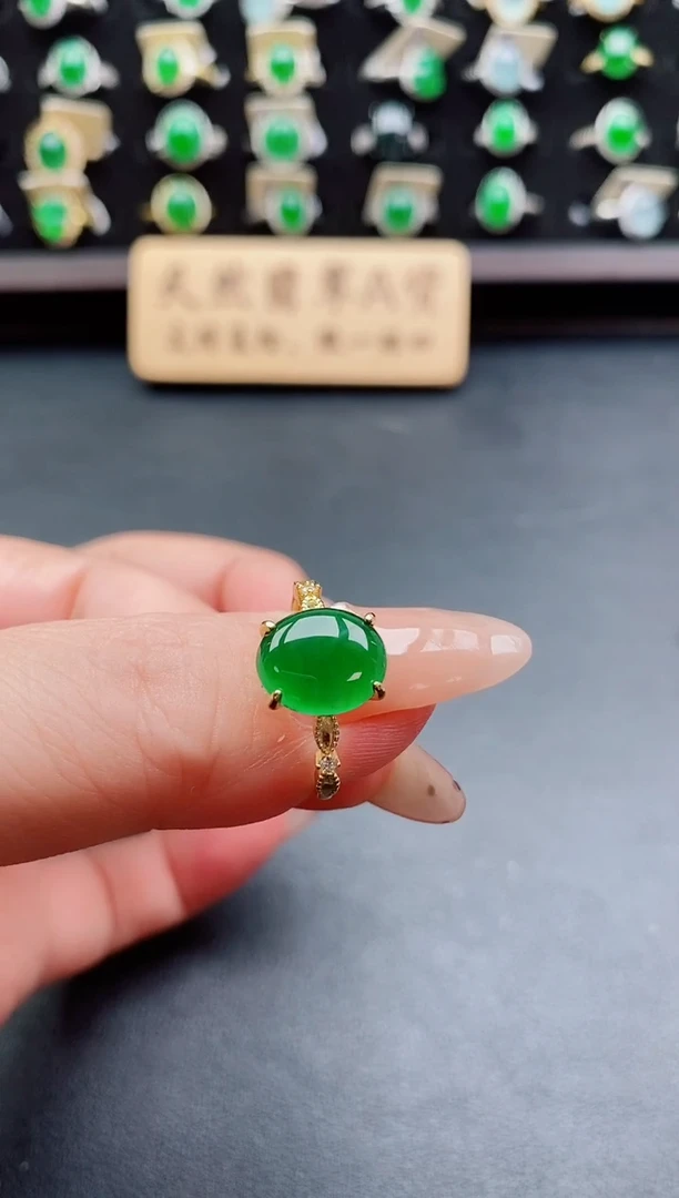 银S925镶嵌戒指翡翠121