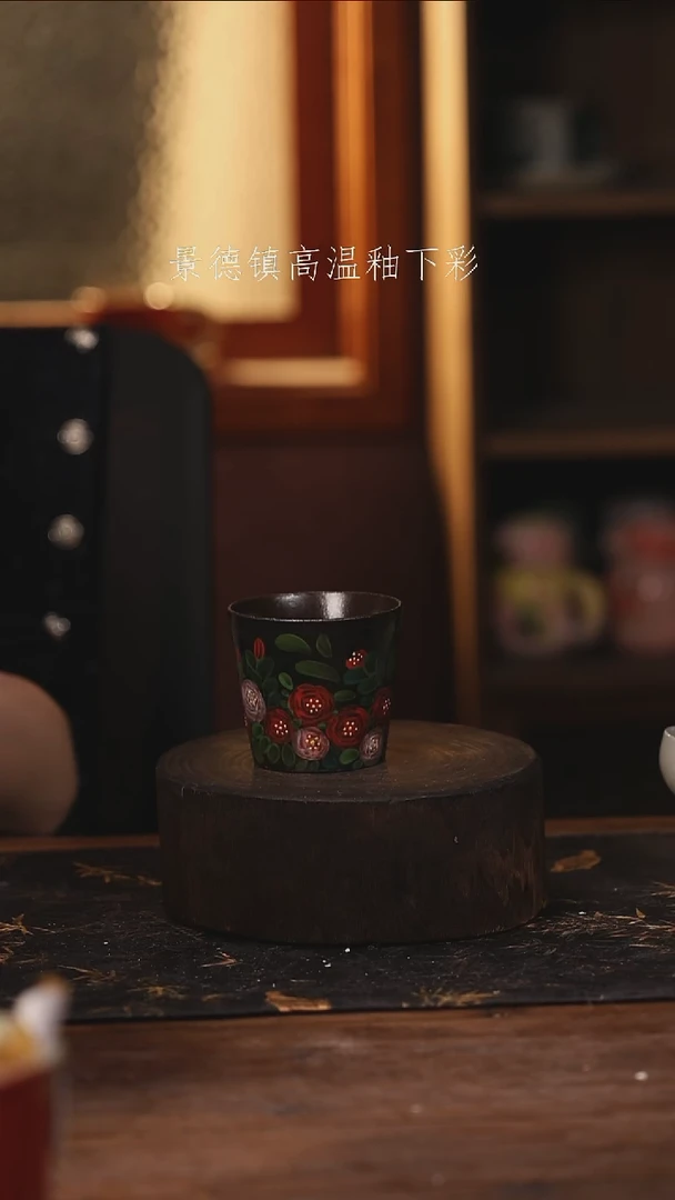 陶瓷 景德镇高温釉下手绘陶瓷@L035@