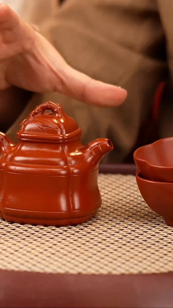 【闪购商品】紫砂茶壶YF四方竹鼎160cc+杯