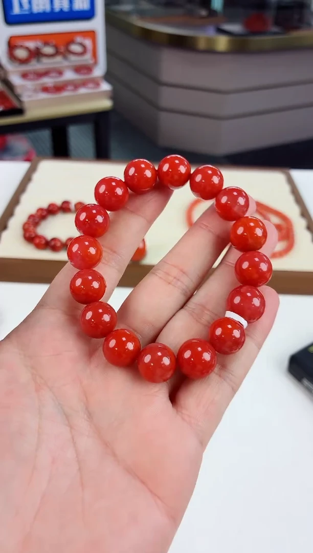 未镶嵌保山锦红手串13mm南红玛瑙一个/条