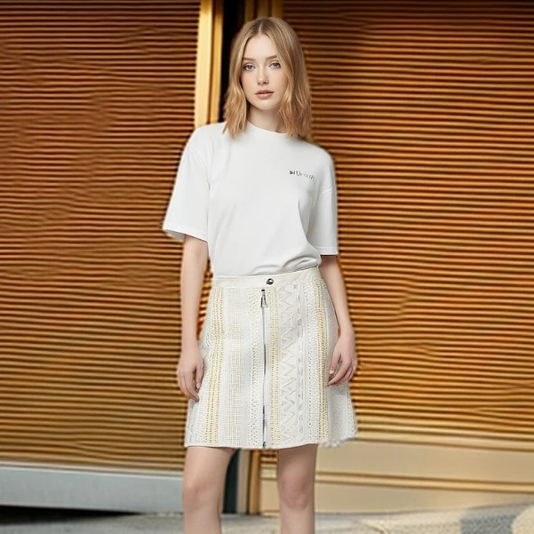 95新 LouisVuitton/路易威登 编织拼接百搭设计师款半裙38码L2302