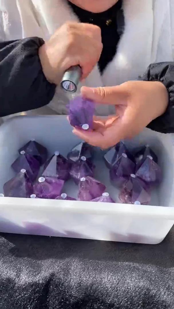 【闪购商品】紫晶柱子未镶嵌紫水晶柱D712多样性发其一90-100