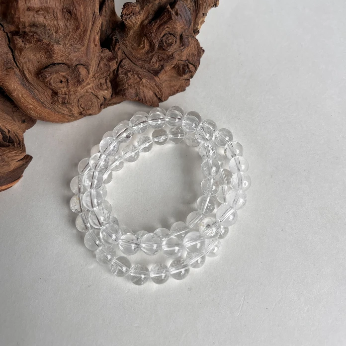 天然白水晶幽灵三圈手链多样性发一