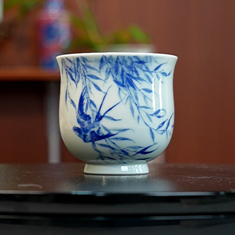 12.29/N100230/00893/竹溪/柳树燕子炉式杯/口径7.3/高7.1/160cc