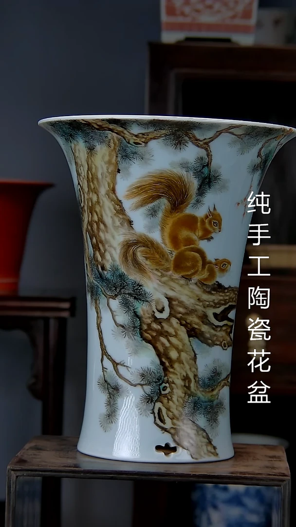 景德镇陶瓷 手工花盆