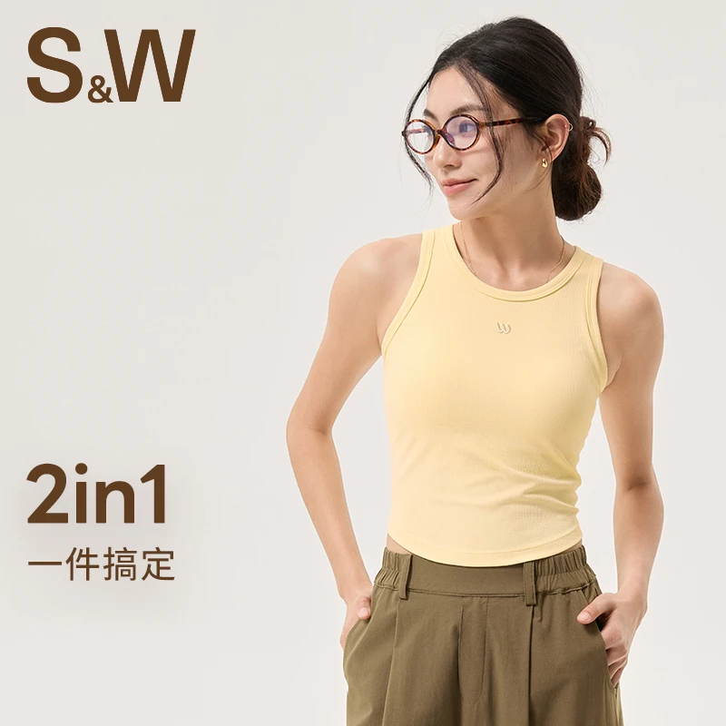 【皓然专属】SW速惟 极简风背心女士百搭显瘦修身外穿时尚8270