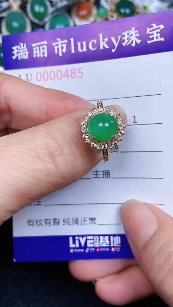 颈饰银S925镶嵌翡翠485