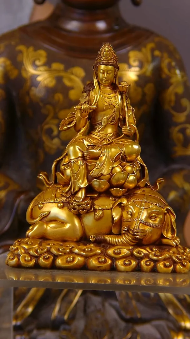 瓷片君* 山水紫铜鎏 金造像结缘1111