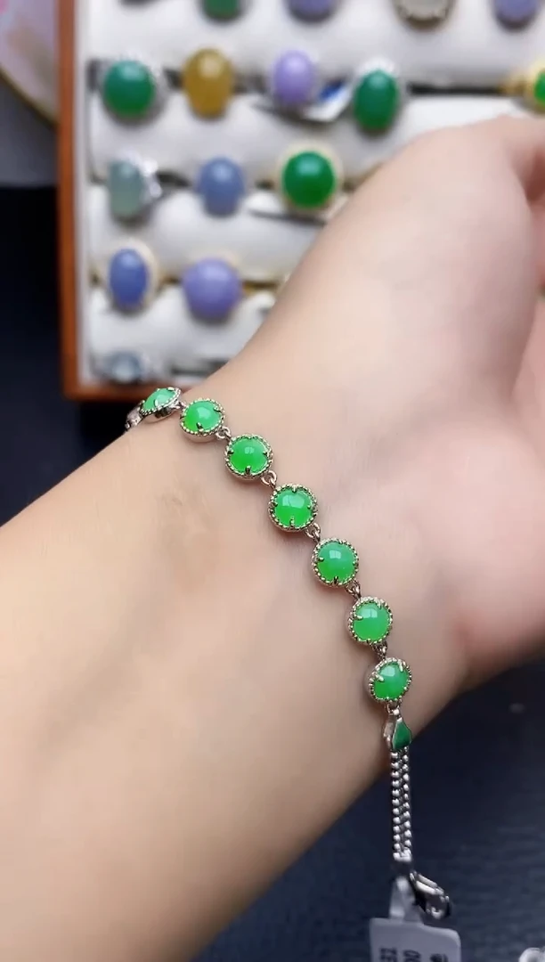 银S925镶嵌戒指翡翠0034