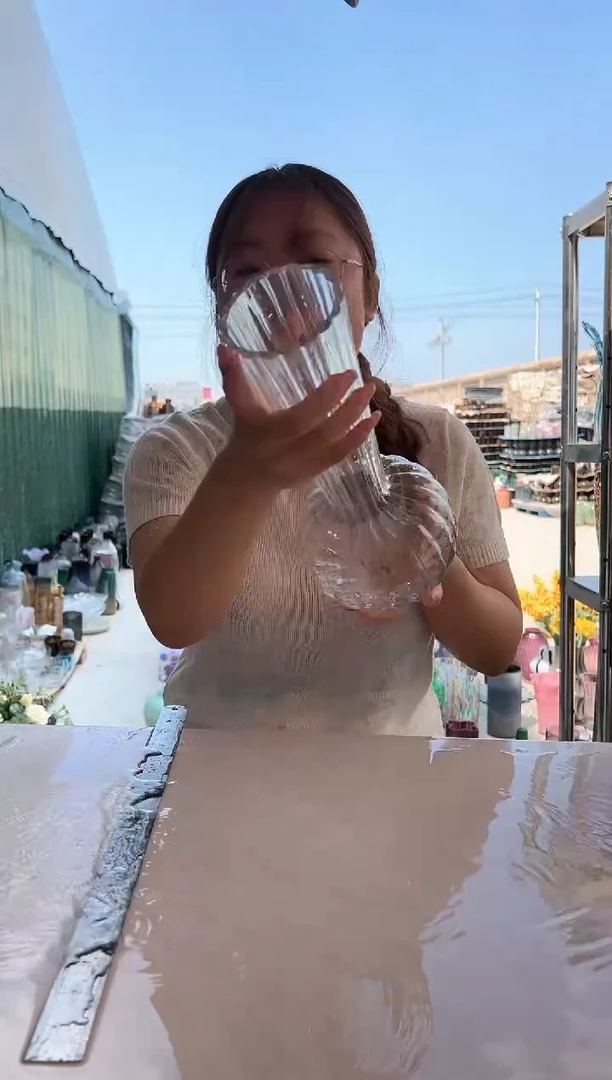 现代客厅摆件玻璃花瓶高级感