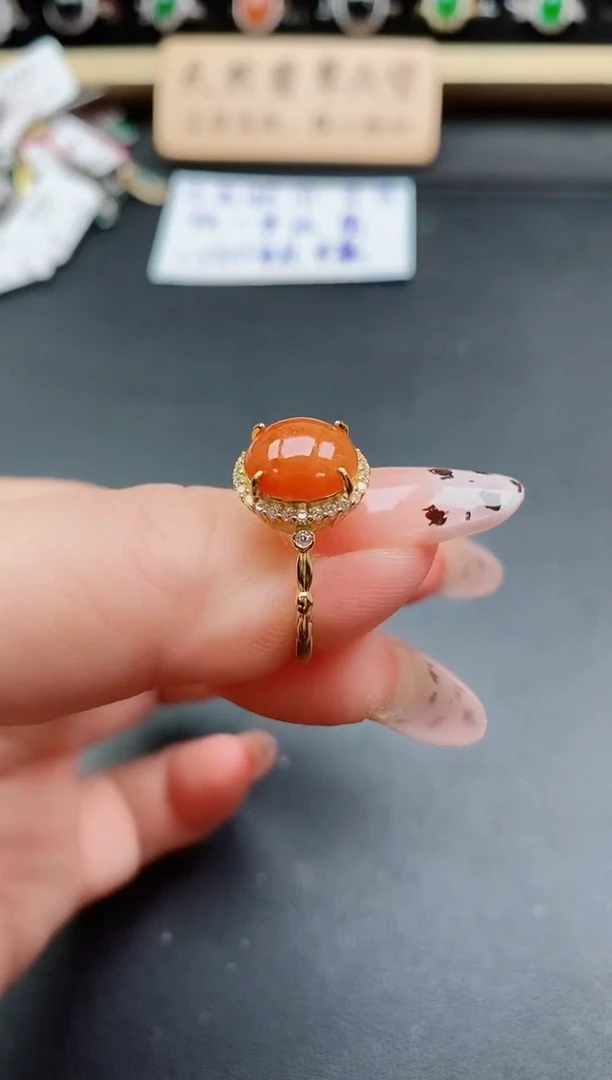 银S925镶嵌戒指翡翠1