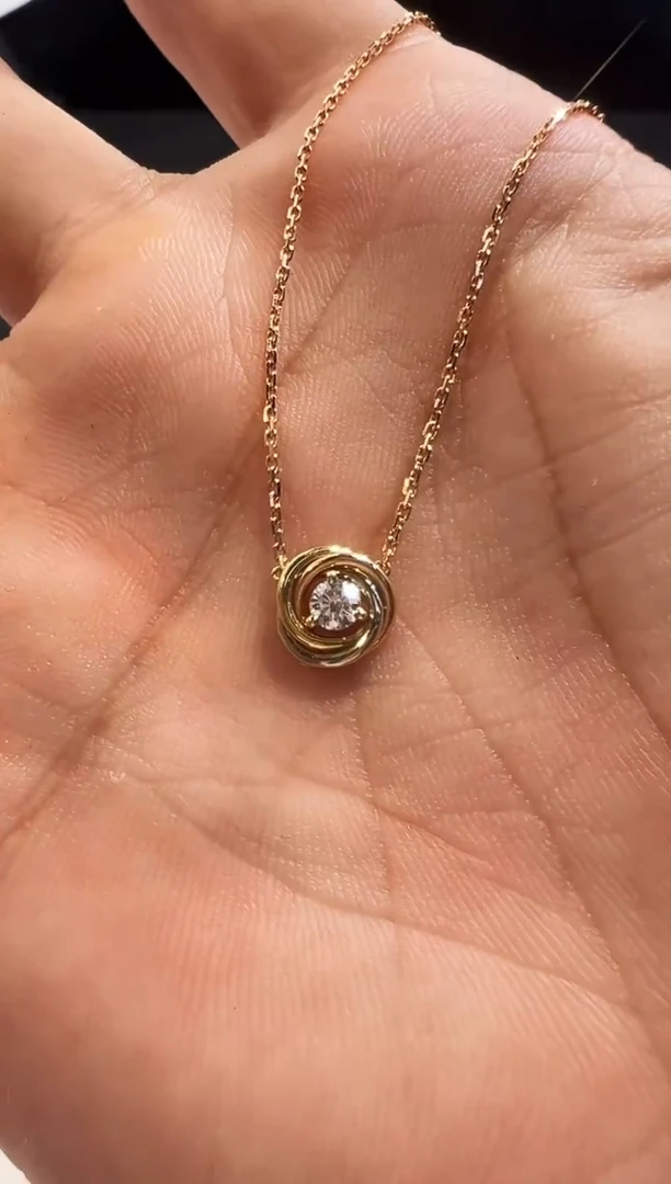 项链18K金镶嵌钻石泡泡项链