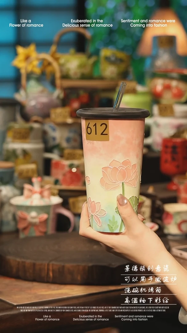 陶瓷612景德镇高温釉下彩手工手绘款式