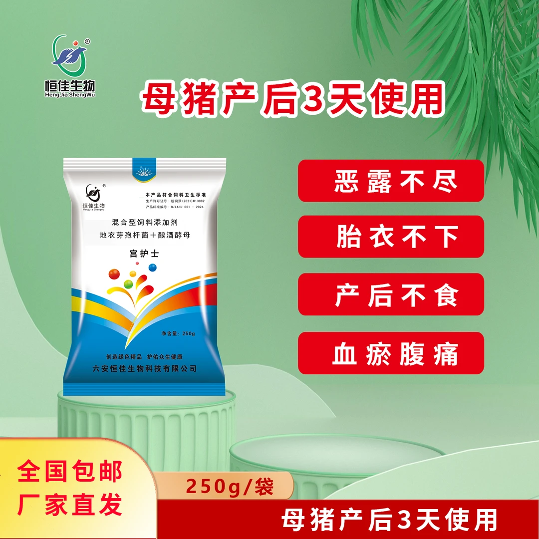 恒佳生物【宫护士】预混料250g/袋本品250g拌料7.5-10kg产后猪饲料
