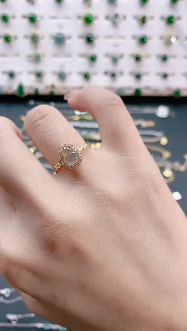 【闪购商品】翡翠戒指银S925镶嵌天然翡翠