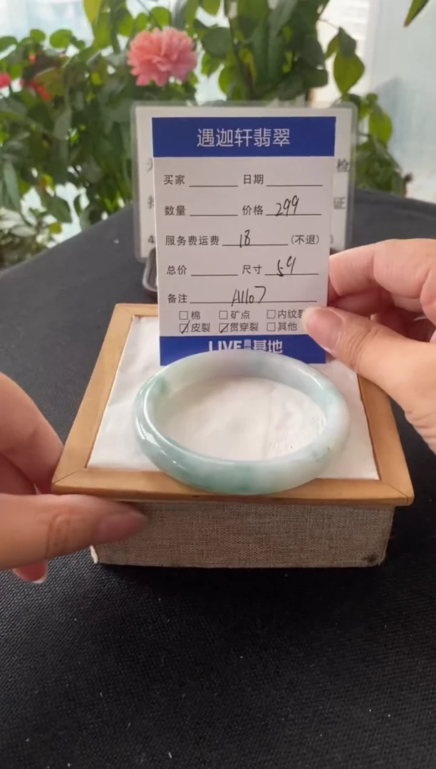 未镶嵌手镯翡翠59圈口 A1107编码