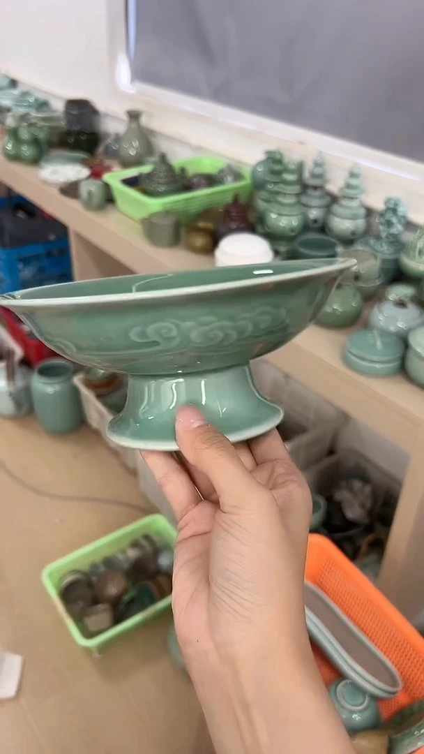 龙泉云间青瓷小米茶器