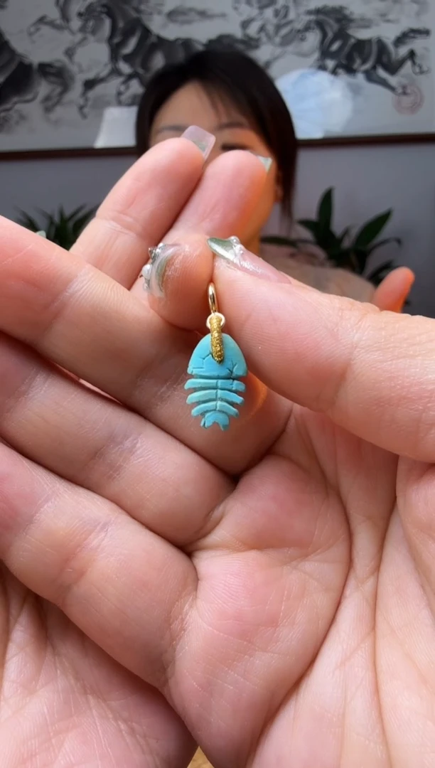 【闪购商品】绿松石提溜银S925镶嵌时尚百搭A1552