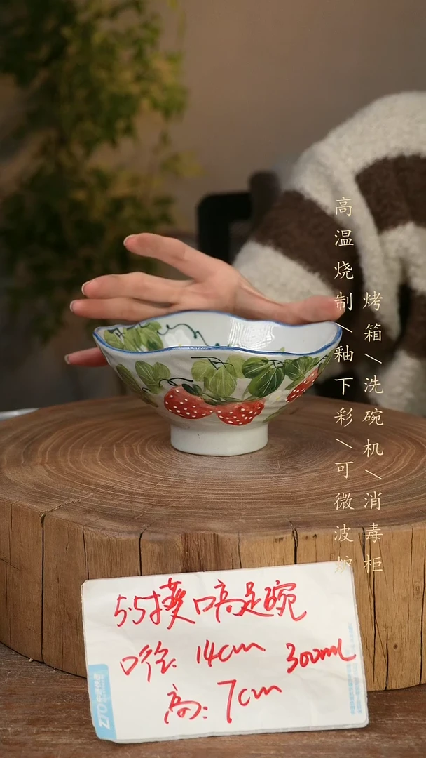 碗瓷景德镇手工手绘高温瓷釉下彩