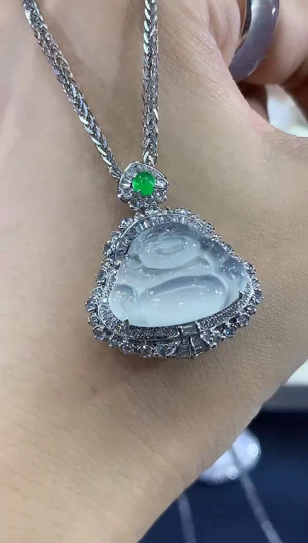吊坠(不含链)18K金镶嵌翡翠B220