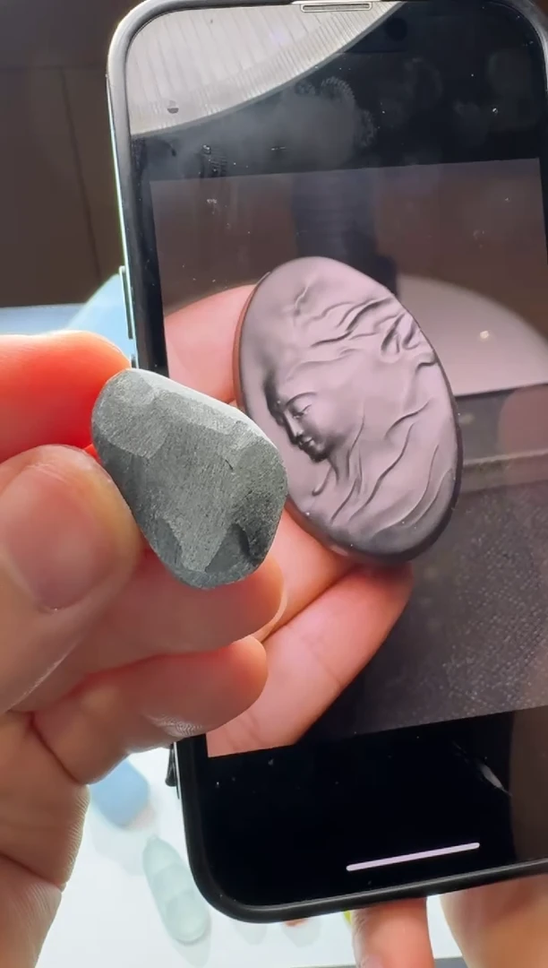 未镶嵌定制翡翠墨翠极简观音脸