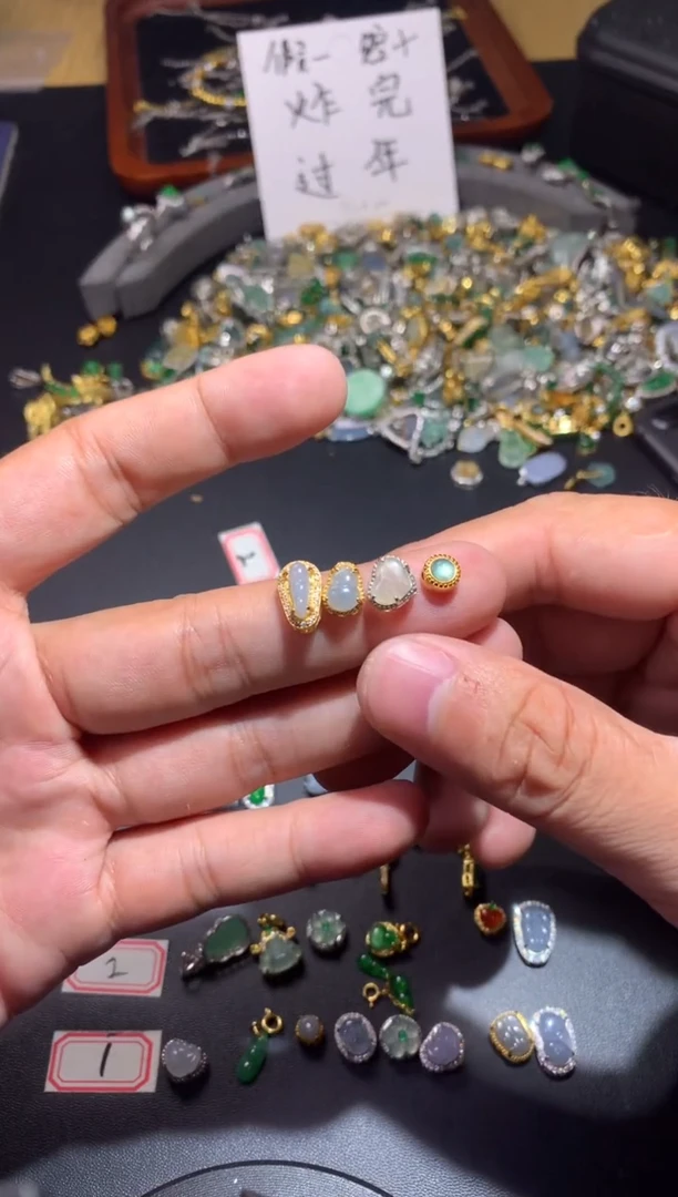 吊坠(不含链)银S925镶嵌翡翠寒**筑1