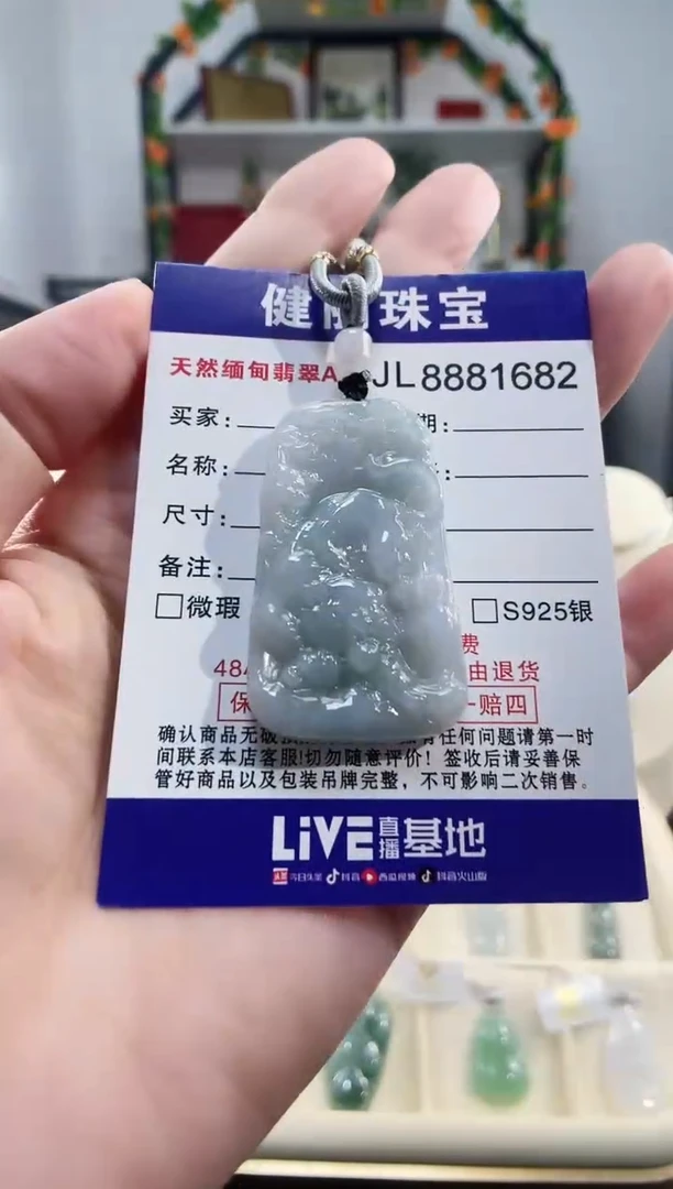 颈饰未镶嵌翡翠天然缅甸翡翠 下山虎牌(一物一证)