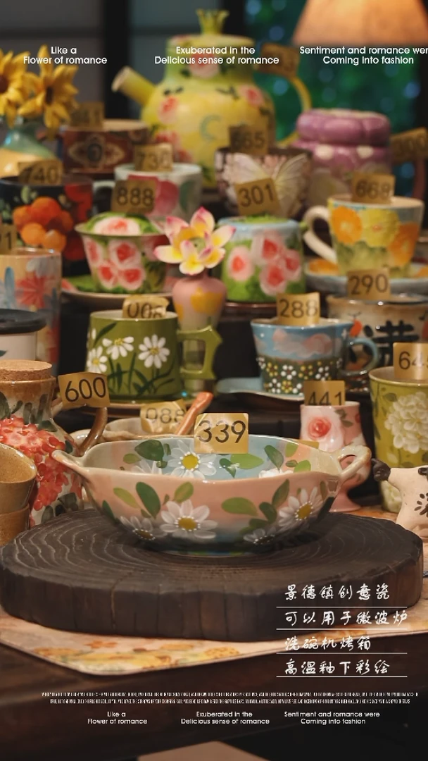 陶瓷339景德镇高温釉下彩手工手绘款式